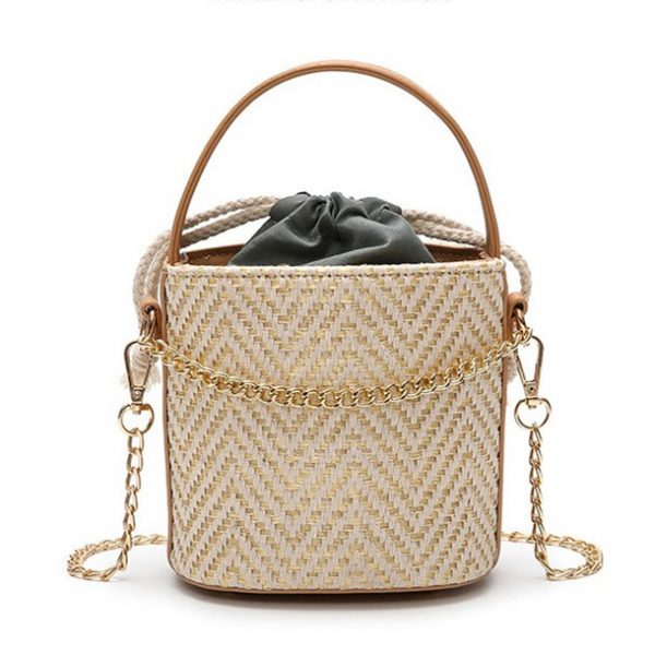 Summer Straw Woven Bucket Bag Crossbody bag The Bags Garden